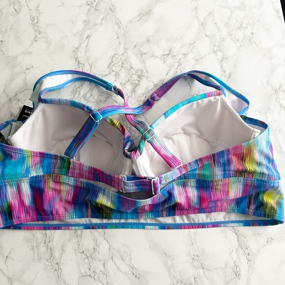 Torrid Multicolor Endless Stripe Push-up Demi Bikini Top Size 4X New with Tags - Picture 5 of 9